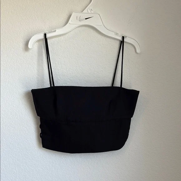 Zara Black Sleeveless Fitted Crop Camisole - Picture 1 of 9